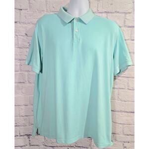 Member's Mark Light Teal Pique Polo Men's Shirt Large Lightweight Short Sleeves